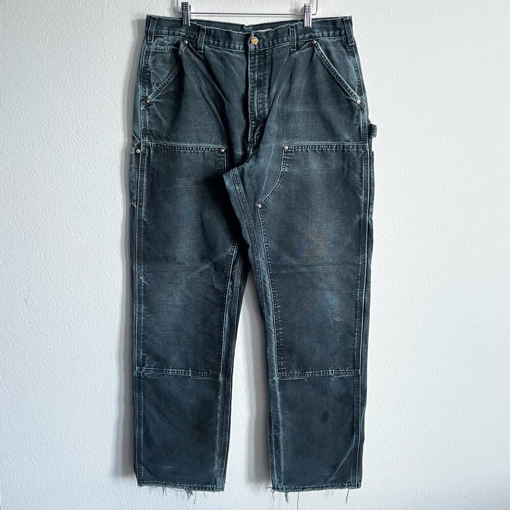 Carhartt faded black double knee work wear carpenter pants
